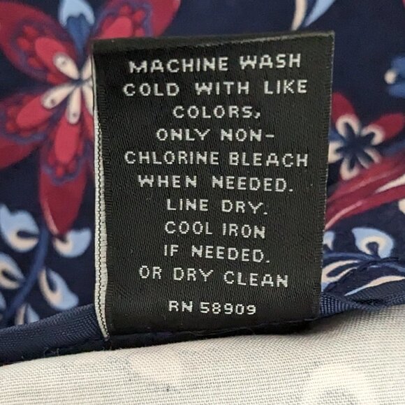 Women's "Investments" Blue Floral Mid-Rise Cropped Pants w Zipper; Size 14 - Picture 5 of 6